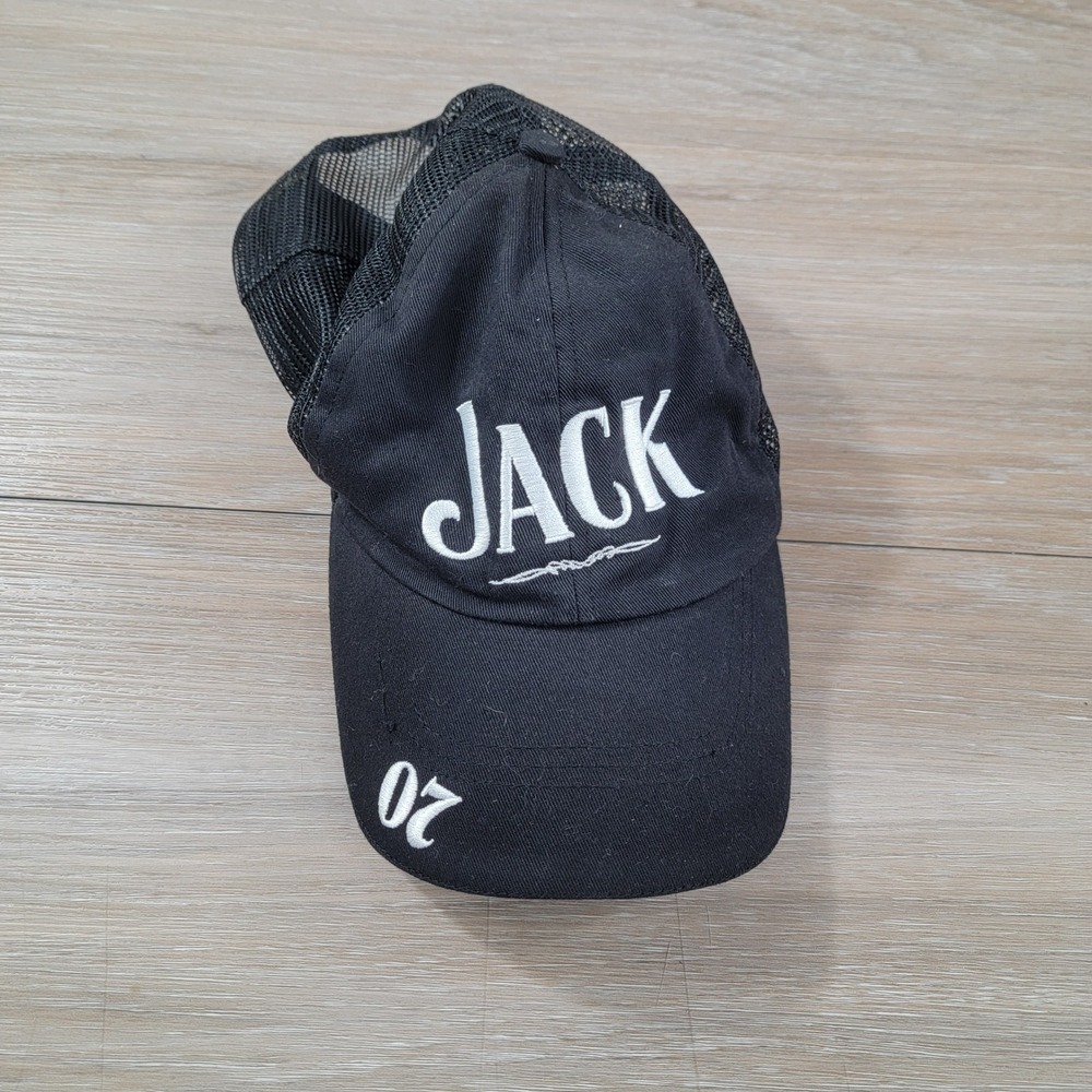 Jack Daniels Embroidered Trucker Hat Black 07 Pace Yourself Drink Responsibly